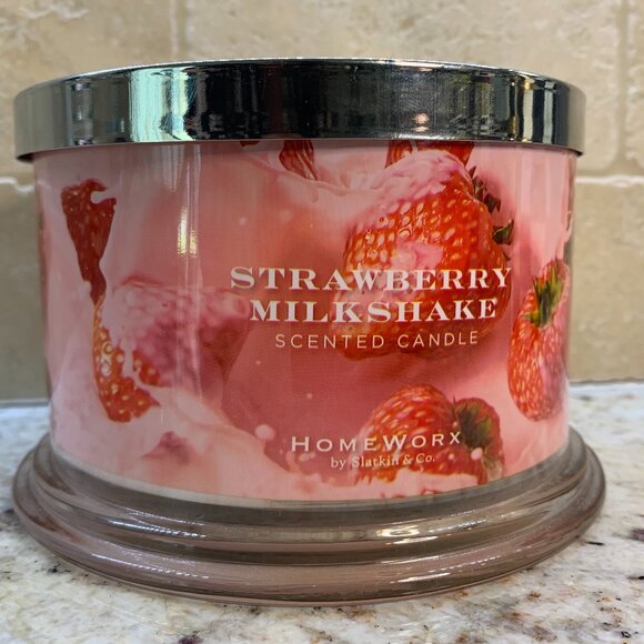 HomeWorx by Harry Slatkin Strawberry Milkshake Scented 4-Wick Candle 18oz - Picture 1 of 4